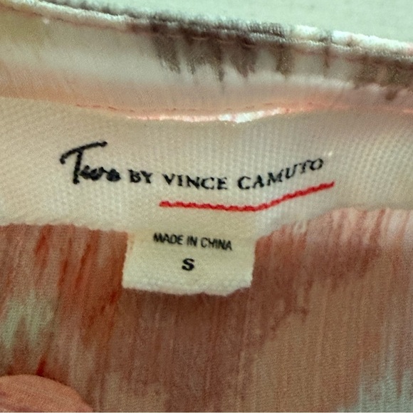 Vince Camuto Red, Pink and Gray Floral Sheer Blouse - Picture 4 of 7